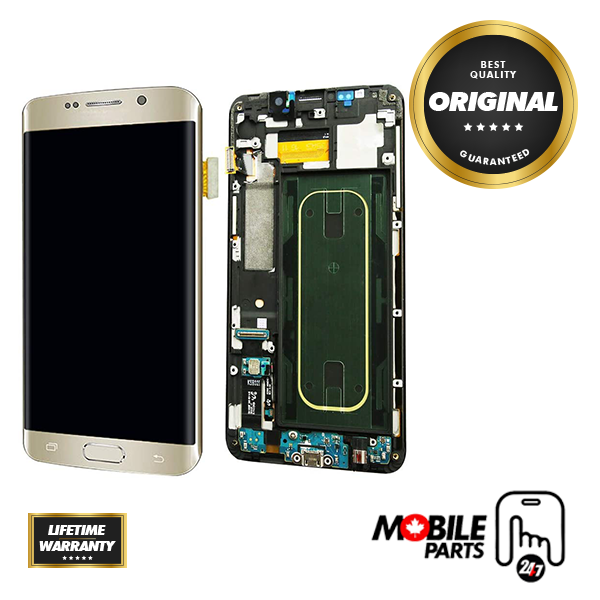 Samsung Galaxy S6 Edge Plus - OLED Assembly with Frame (Compatible with all carriers) Gold Platinum (Glass Change)