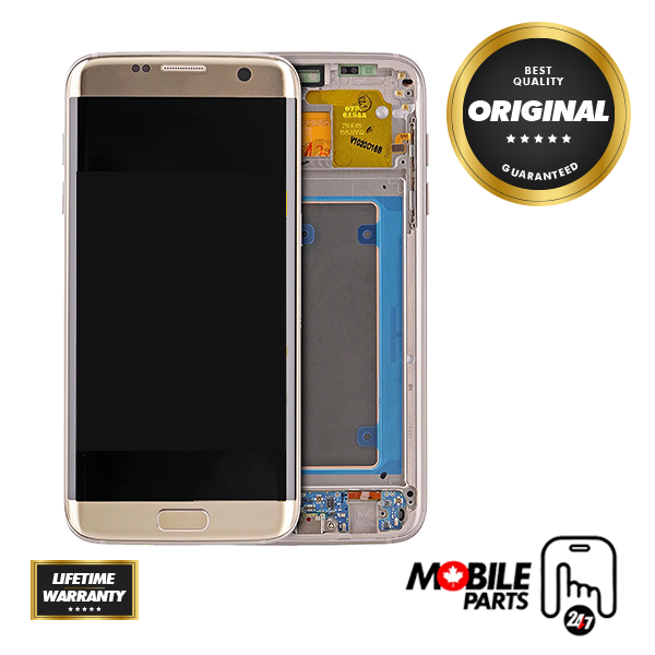 Samsung Galaxy S7 - OLED Assembly with Frame (Compatible with all carriers) Gold Platinum (Glass Change)