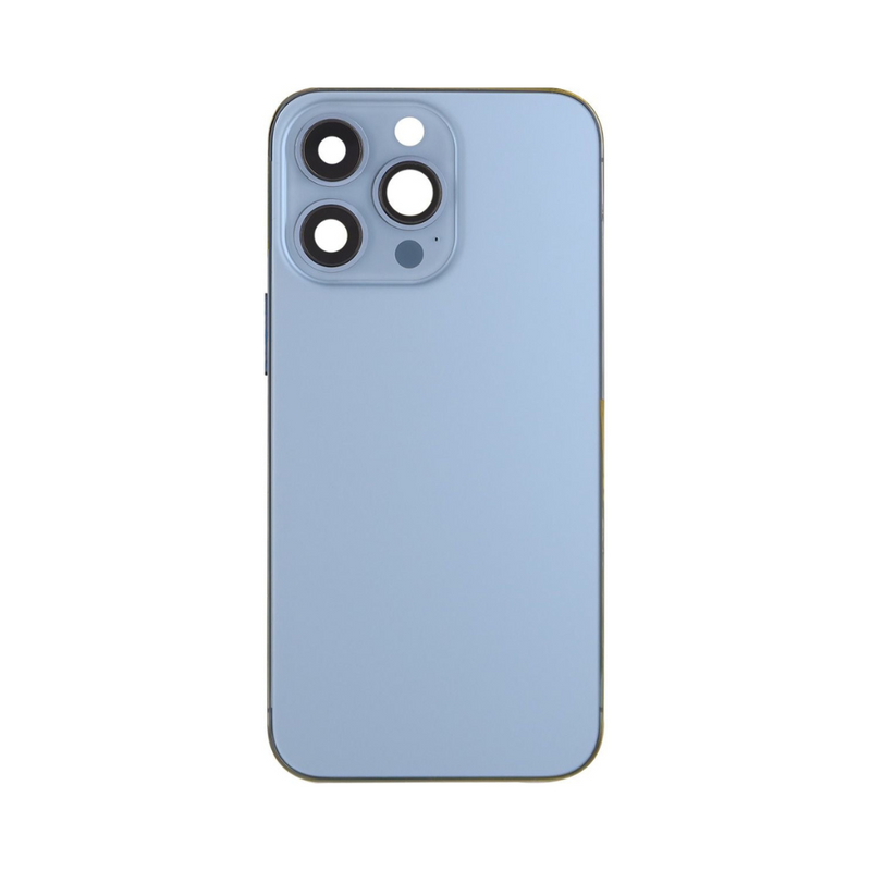 OEM Pulled iPhone 13 Pro Housing (A Grade) with Small Parts Installed - Sierra Blue (with logo)