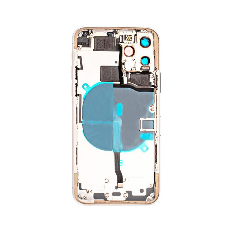 OEM Pulled iPhone 11 Pro Max Housing (A Grade) with Small Parts Installed - Silver (with logo)