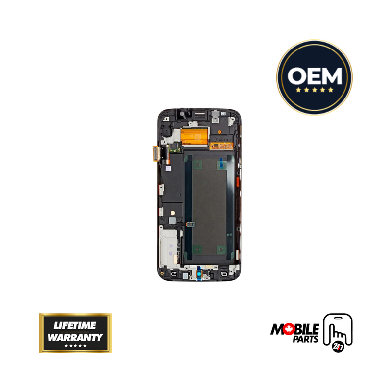 Samsung Galaxy S6 Edge - OLED Assembly with Frame (Compatible with all carriers) Gold Platinum (Glass Change)