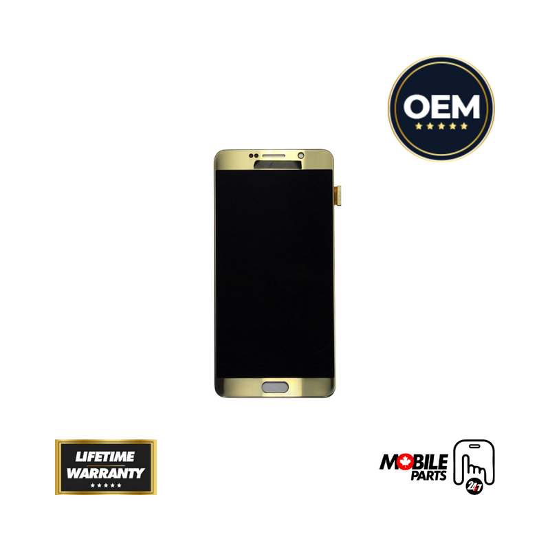 Samsung Galaxy Note 5 - OLED Assembly with frame Gold Platinum (Glass Change)