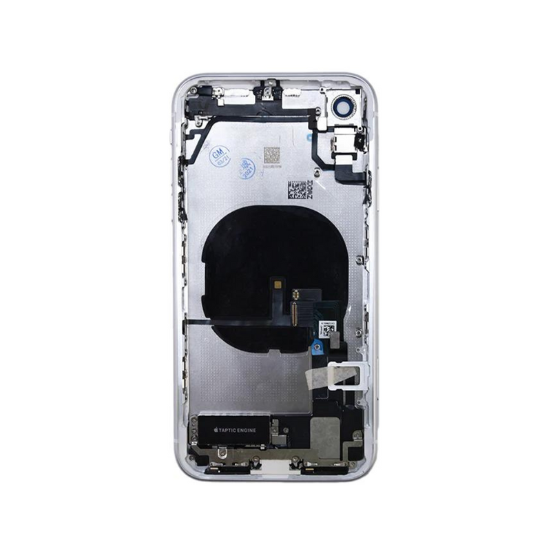 OEM Pulled iPhone XR Housing (A Grade) with Small Parts Installed - White (with logo)