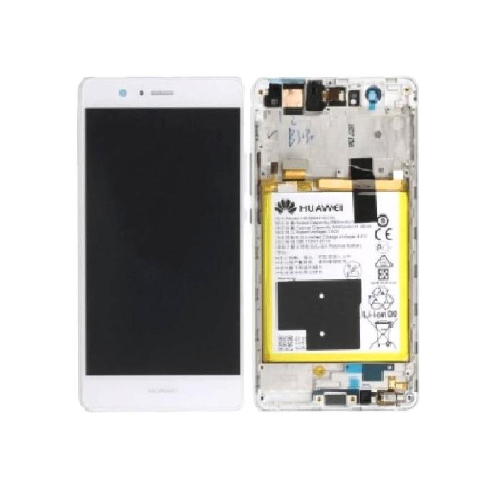 Huawei P9 Lite LCD Assembly - Original with Frame (White)