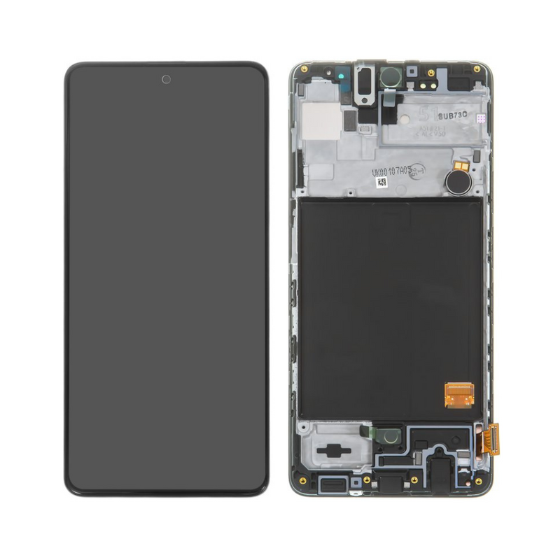 Samsung Galaxy A51 - OLED Screen Assembly with Frame Black (Service Pack)