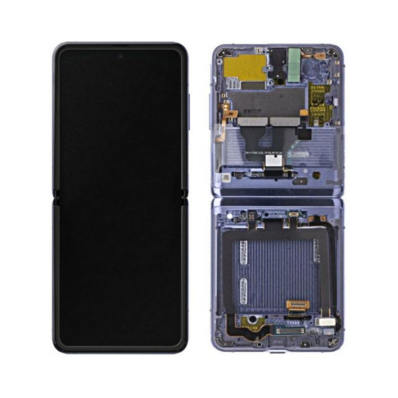 Samsung Galaxy Z Flip 4G - OLED Assembly with Frame Black (Service Pack)