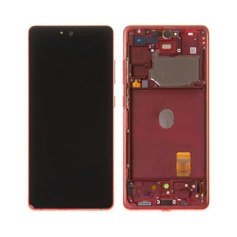 Samsung Galaxy S20 FE 5G - OLED Assembly with frame Cloud Red (Service Pack)