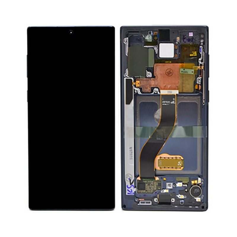 Samsung Galaxy Note 10 Plus - Original Pulled OLED Assembly with frame Aura Black - (C Grade)