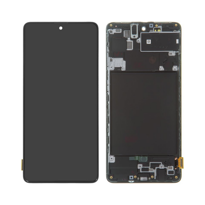 Samsung Galaxy A71 - OLED Screen Assembly with Frame Black (Service Pack)