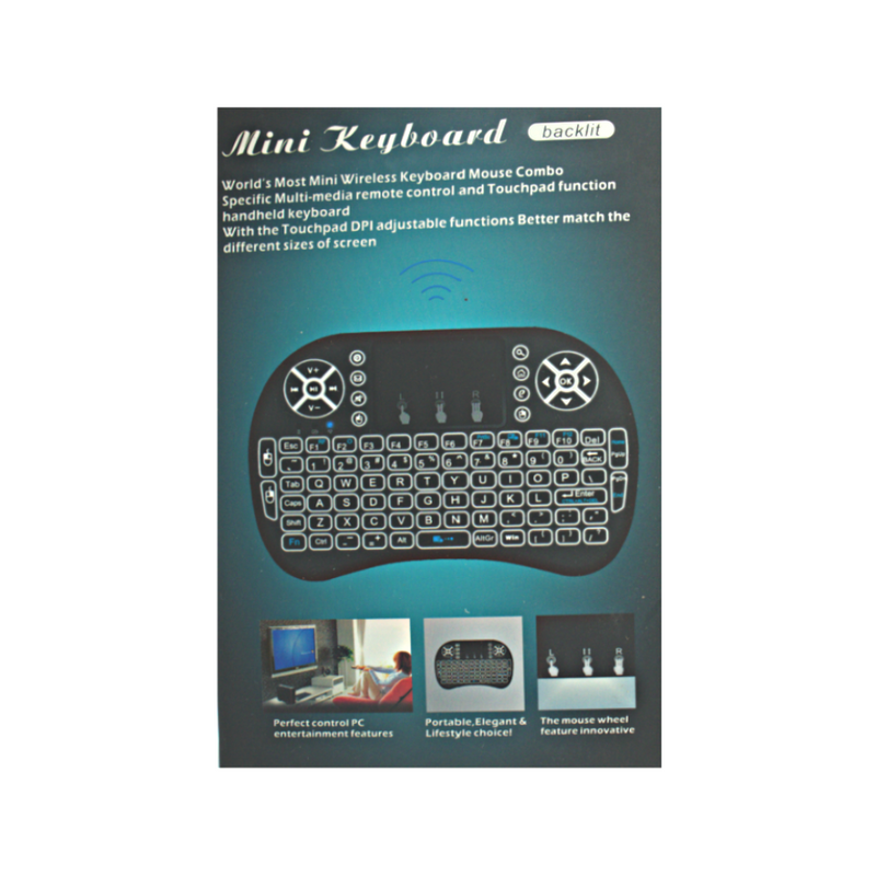 Chargeable Mini Wireless Keyboard with Backlight & Touchpad