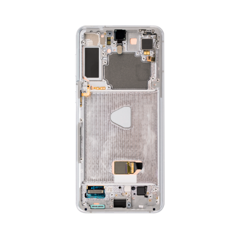 Samsung Galaxy S21 - OLED Assembly with frame Phantom White (Glass Change)