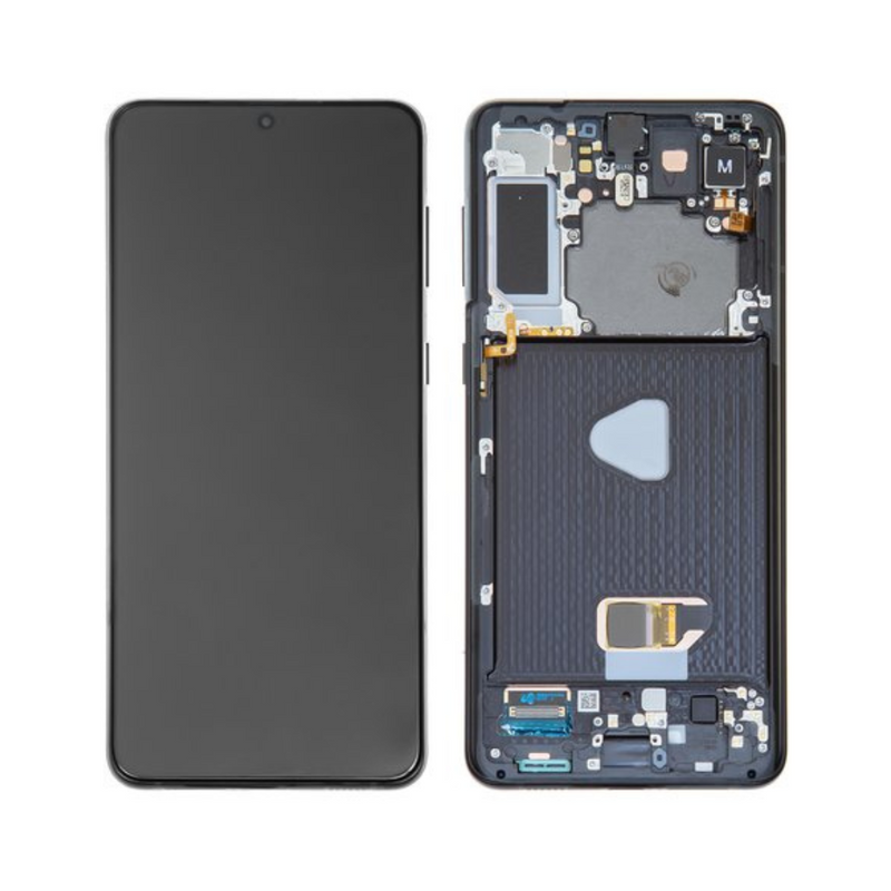 Samsung Galaxy S21 Plus - OLED Assembly with frame Phantom Black (Glass Change)