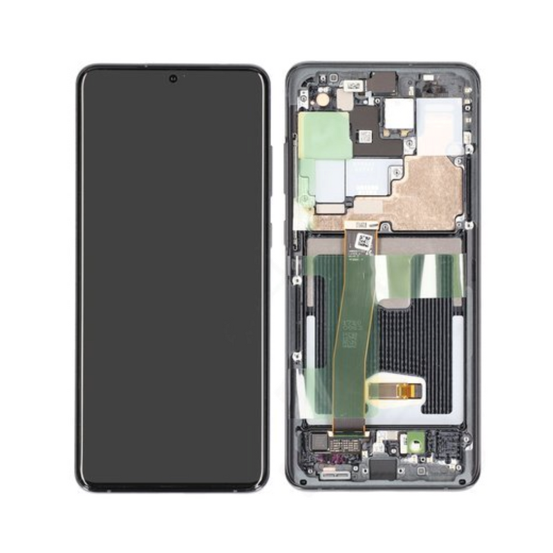 Samsung Galaxy S20 Ultra 5G - OLED Screen Assembly with Frame Cosmic Grey (Service Pack)