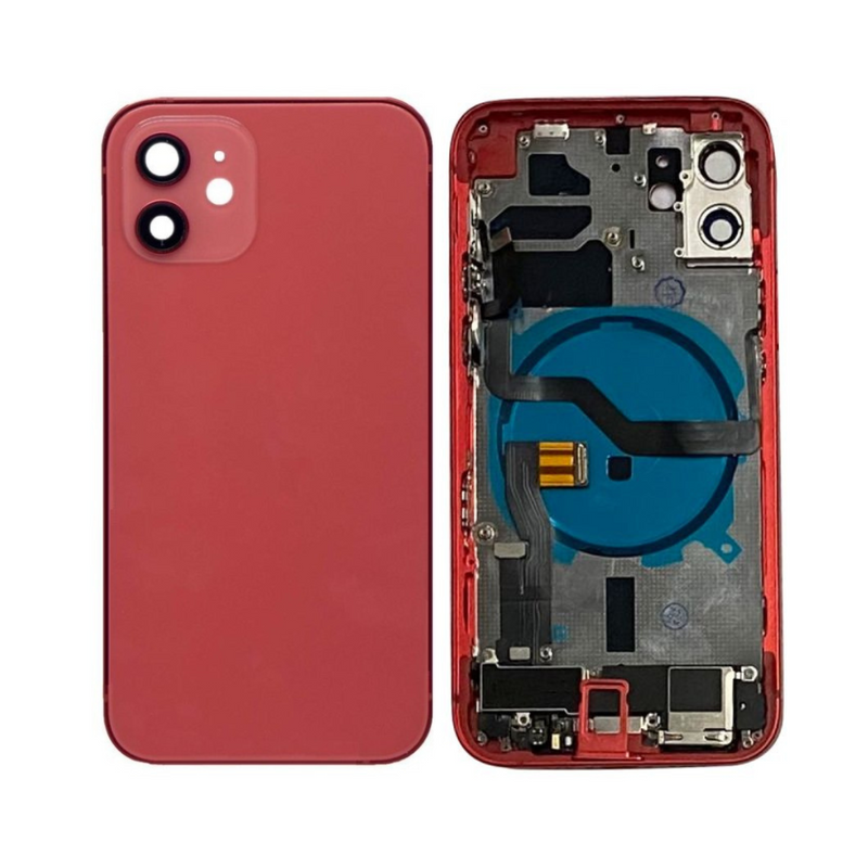 OEM Pulled iPhone 12  Housing (A Grade) with Small Parts Installed - Red (with logo)