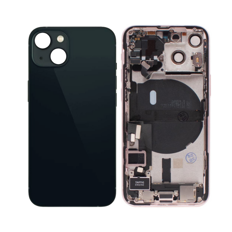OEM Pulled iPhone 13 Housing (A Grade) with Small Parts Installed - Black (with logo)