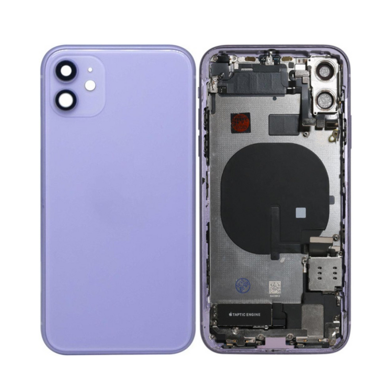 OEM Pulled iPhone 11 Housing (B Grade) with Small Parts Installed - Purple (with logo)