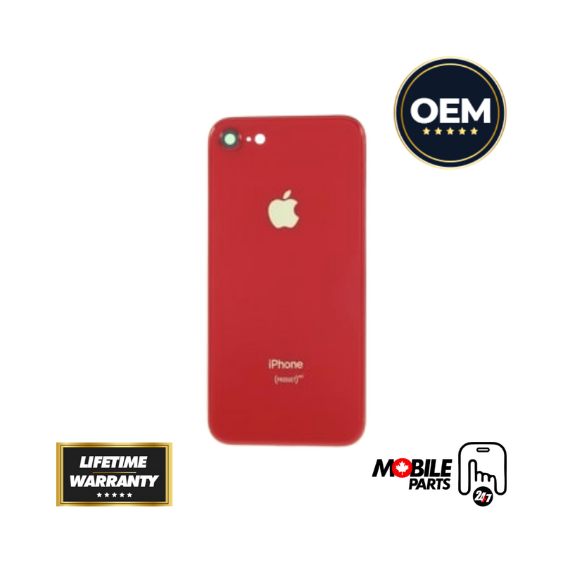 OEM Pulled iPhone 8 Housing (A Grade) with Small Parts Installed - Red (with logo)