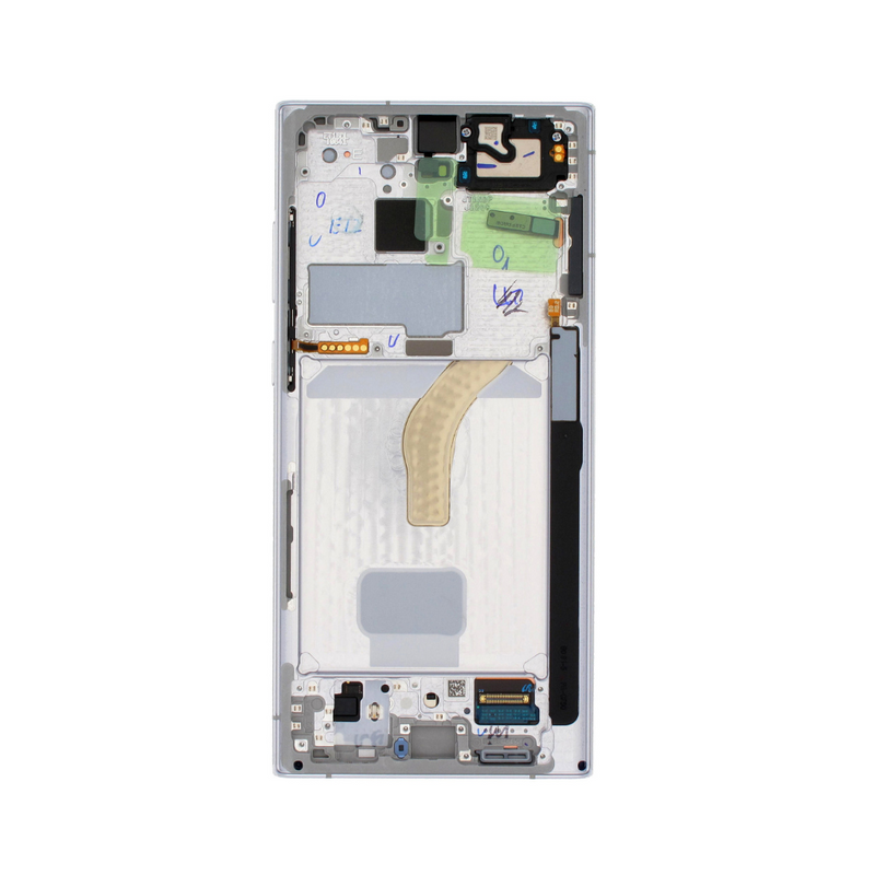 Samsung Galaxy S22 Ultra 5G - OLED Assembly with frame Phantom White (Service Pack)