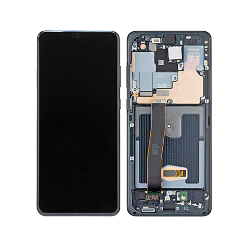 Samsung Galaxy S20 5G - OLED Assembly with Frame (Compatible with all carriers) Cosmic Black (Glass Change)