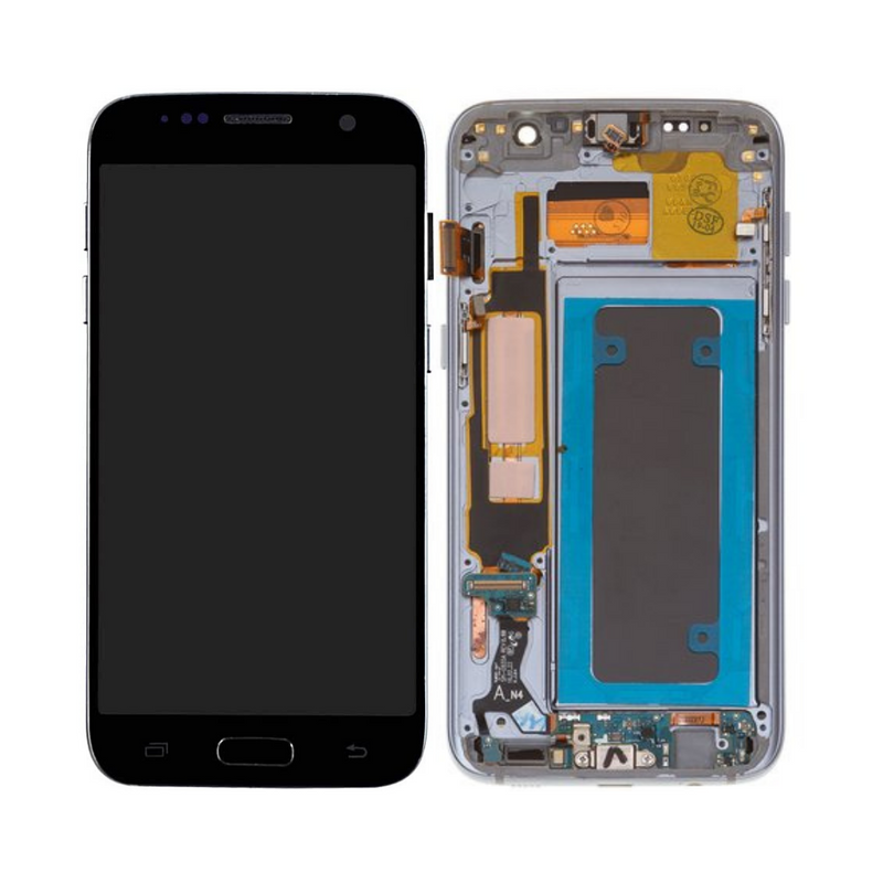 Samsung Galaxy S7 - OLED Assembly with Frame (Compatible with all carriers) Black Onyx (Glass Change)