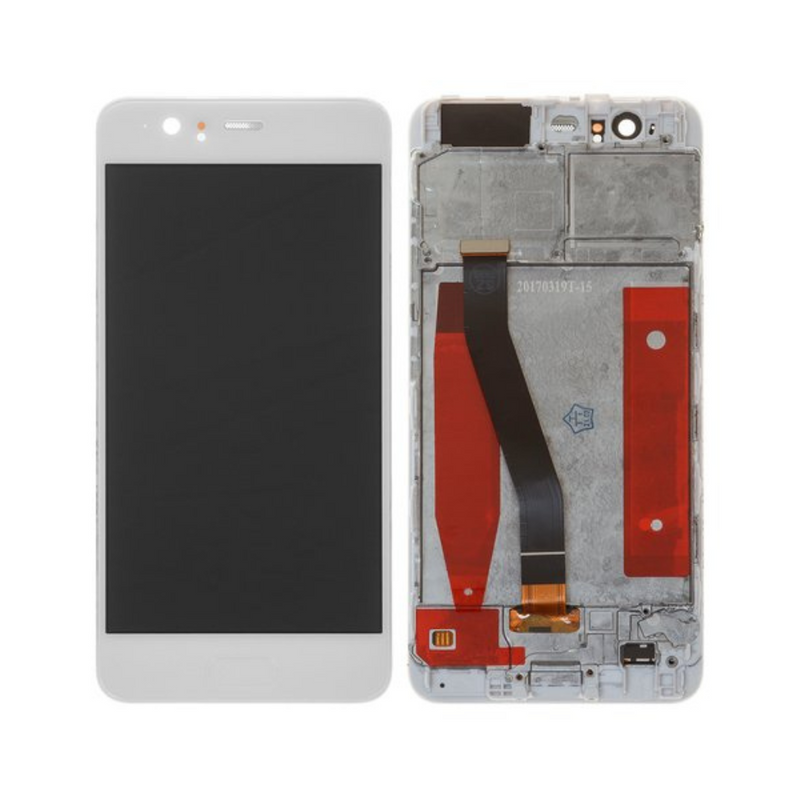 Huawei P10 LCD Assembly - Original with Frame (White)