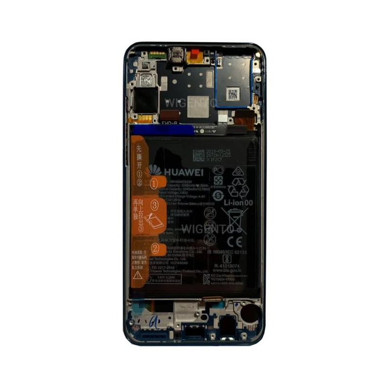 Huawei P30 Lite LCD Assembly - Original with Frame (Midnight Black) [FHD-B]