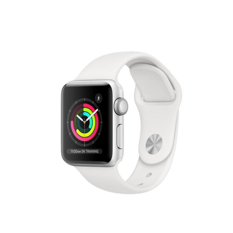 Apple Watch Series 3 Silver Aluminium Case with White Sport Band - 38mm - GPS - Brand New