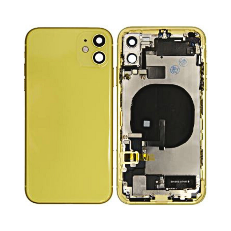 OEM Pulled iPhone 11 Housing (A Grade) with Small Parts Installed - Yellow (with logo)