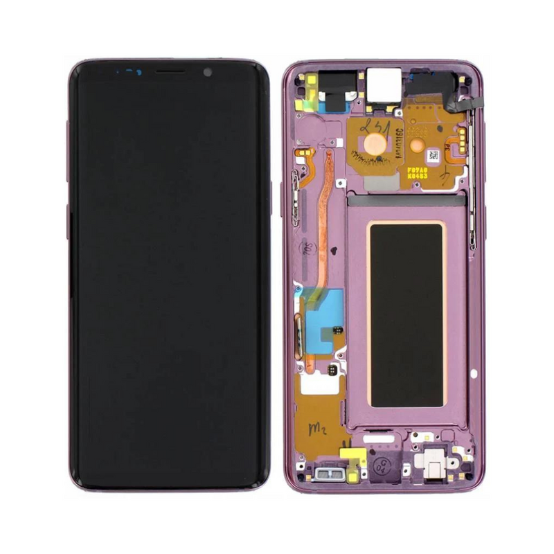 Samsung Galaxy S9 - OLED Assembly with frame Lilac Purple (Service Pack)