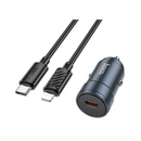 Hoco Z57 Glorious single-port PD30W Car Charger Set (C to iP)