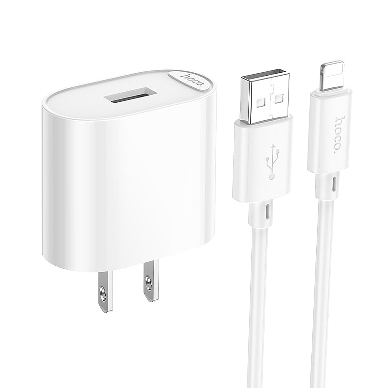 Hoco C109(10.5W) Fighter single port charger set(iP)(US)