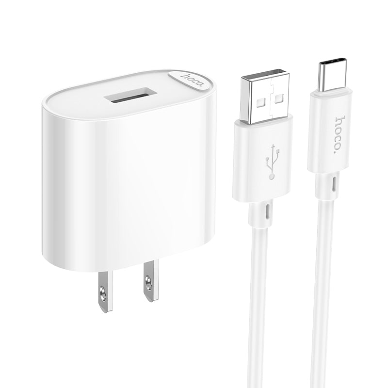 Hoco C109(10.5W) Fighter single port charger set(Type-C)(US)