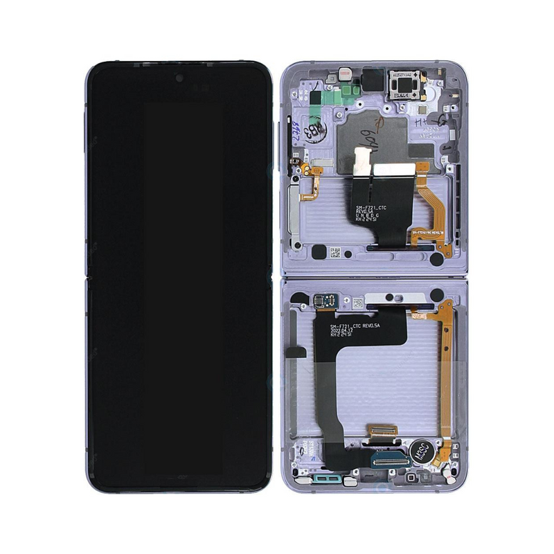 Samsung Galaxy Z Flip 4 - OLED Assembly with Frame - Bora Purple (Service Pack)