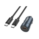 Hoco Z57 Glorious single-port PD30W Car Charger Set (C to C)