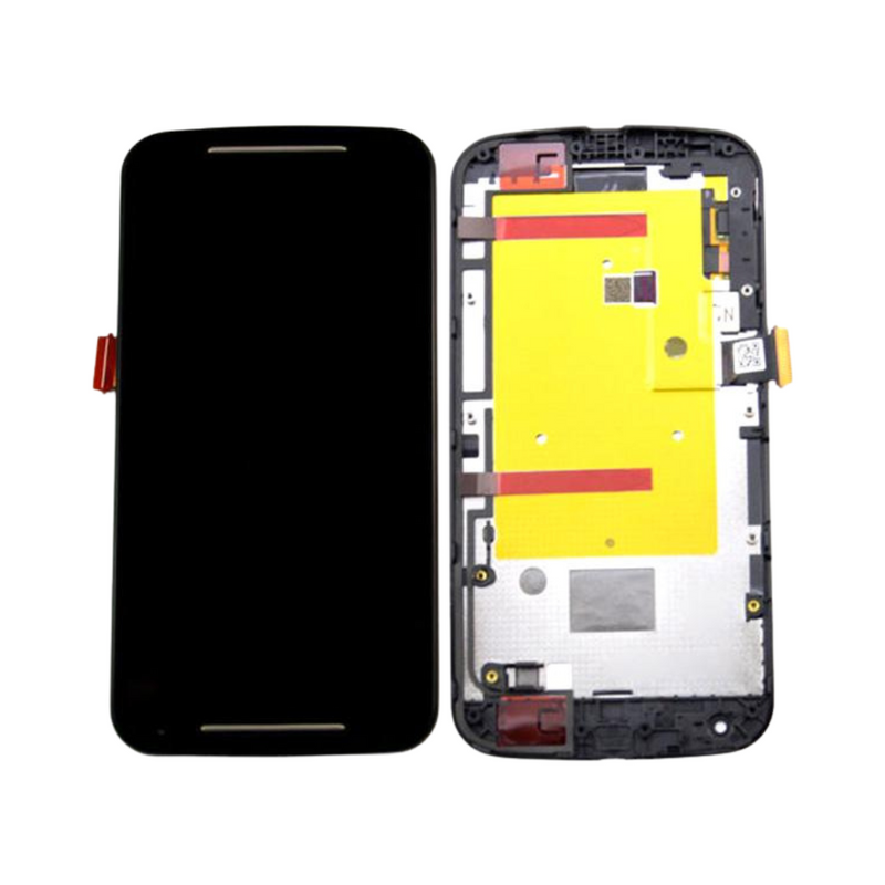 Motorola Moto G2 LCD Assembly - Original with Frame (Black)