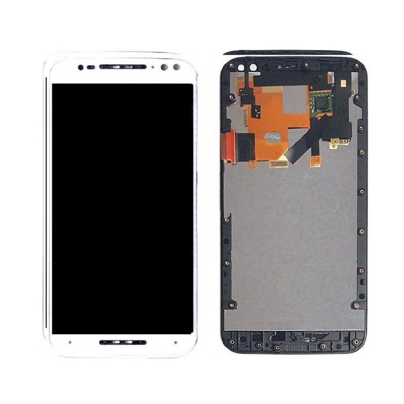 Motorola Moto X Style LCD Assembly - Original with Frame (White)