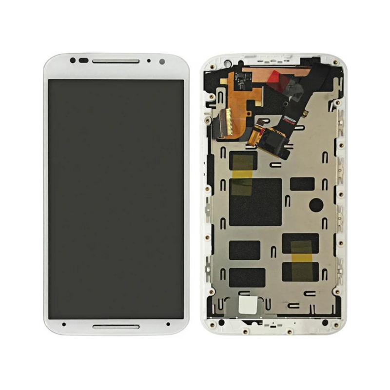 Motorola Moto X2 LCD Assembly - Original with Frame (White)