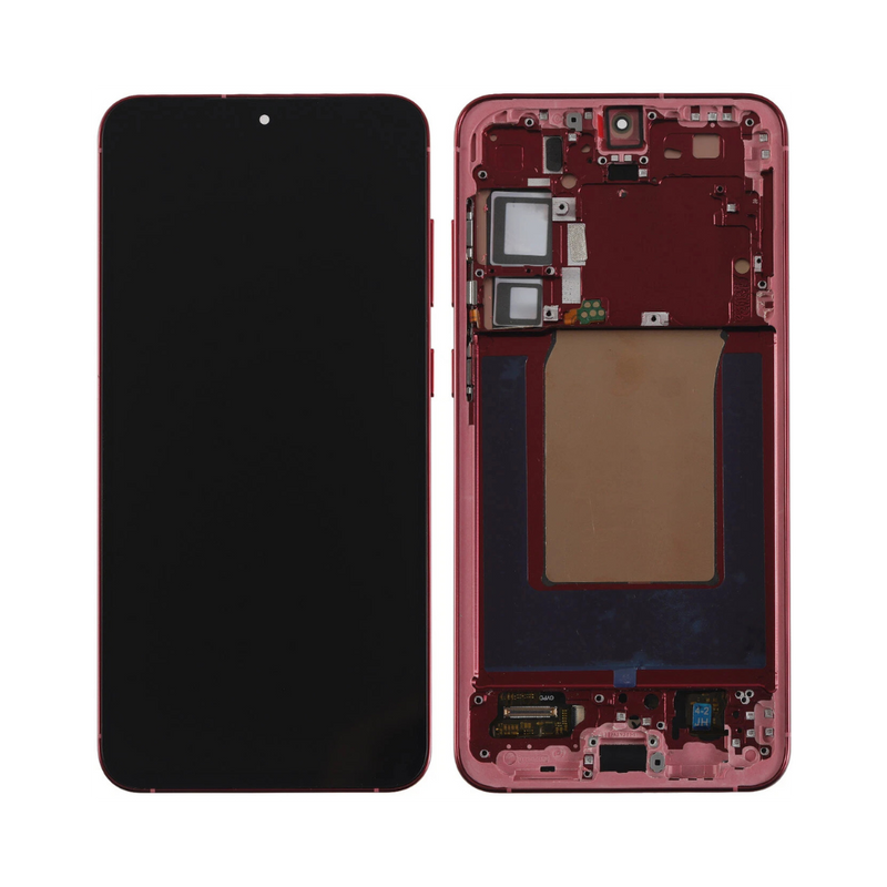 Samsung Galaxy S25 Plus - OLED Assembly with frame (Glass Change) - Coral Red