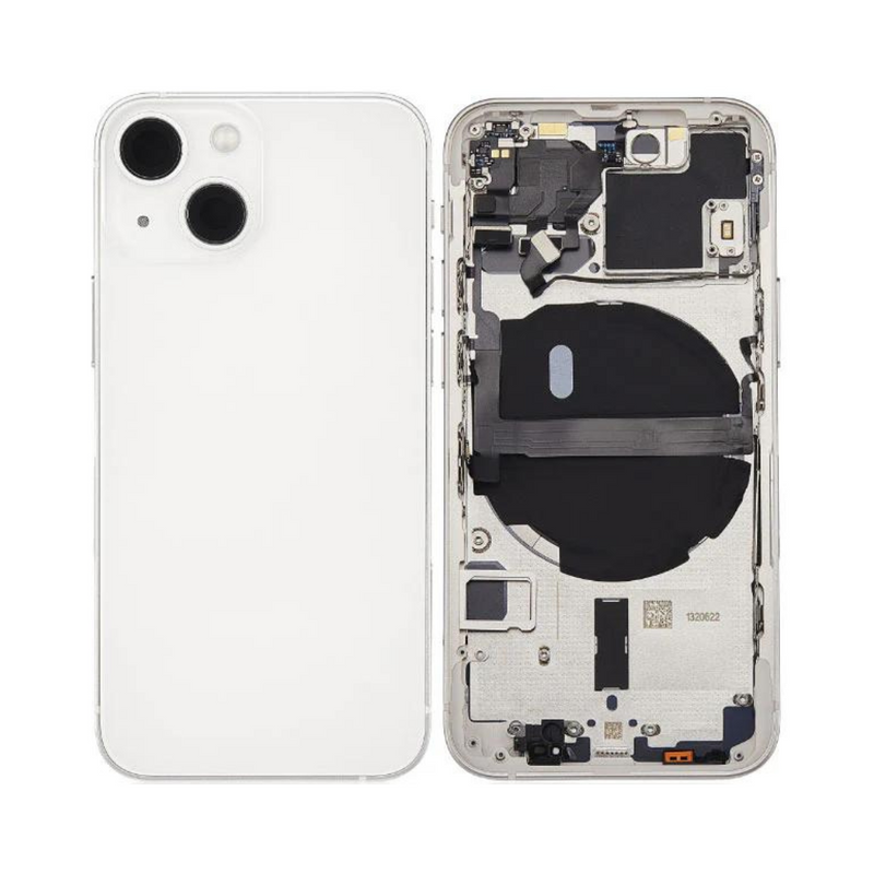 OEM Pulled iPhone 13 Housing (A-/B+ Grade) with Small Parts Installed - Starlight (with logo)