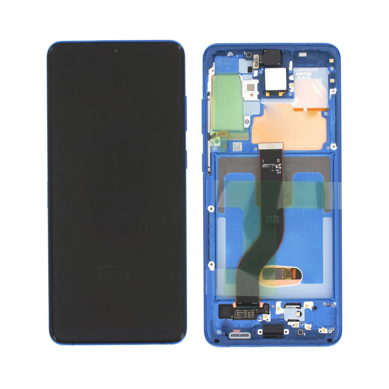 Samsung Galaxy S20 Plus 5G - OLED Screen Assembly with Frame Aura Blue (Service Pack)