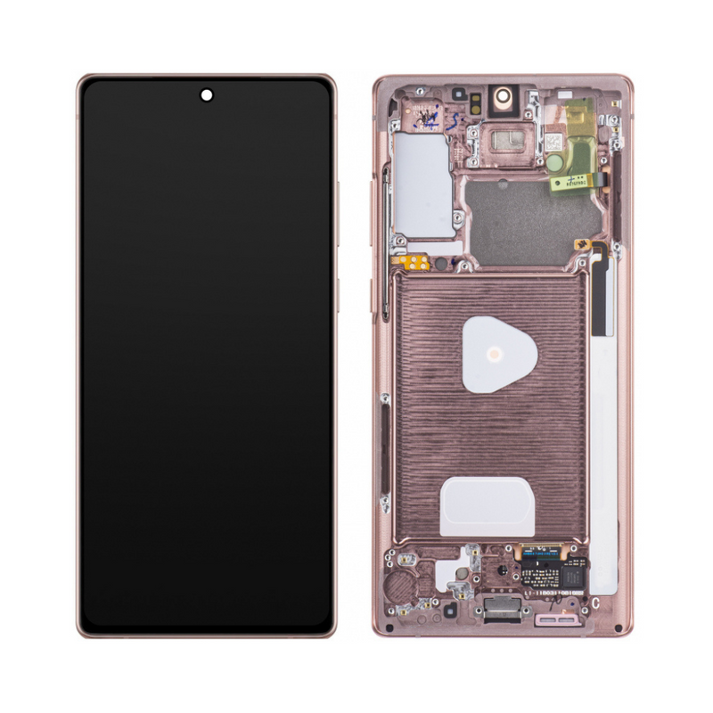 Samsung Galaxy Note 20 5G - OLED Assembly with frame Mystic Bronze (Glass Change)