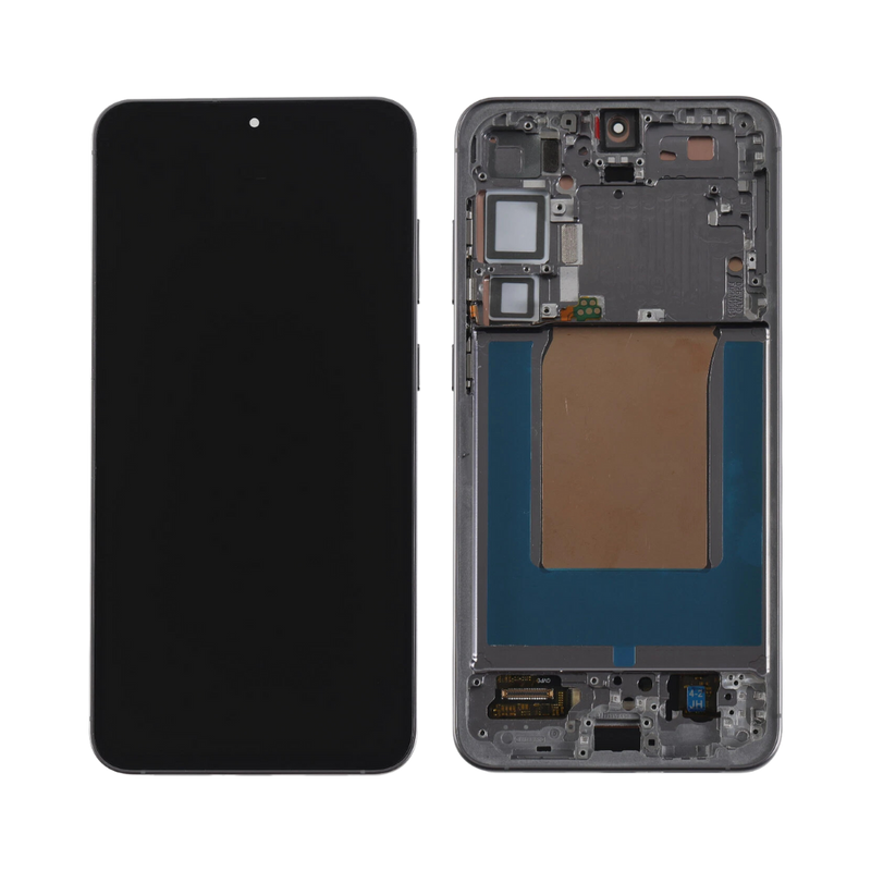 Samsung Galaxy S25 Plus - OLED Assembly with Frame (Service Pack) - Silver Shadow