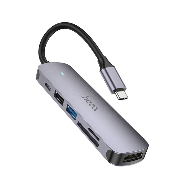 Hoco HB28 Type-C Multi-function Converter (HDTV+USB3.0+USB2.0+SD+TF+PD)