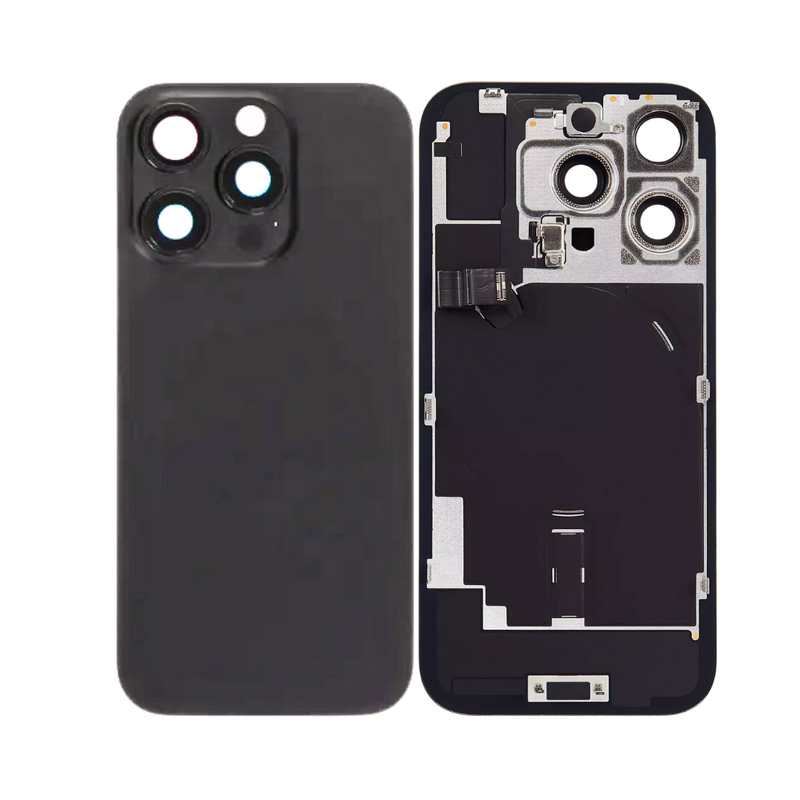 iPhone 16 Pro Back Glass With Steel Plate, Wireless NFC Charging MagSafe Magnet & Flashlight Flex (Black Titanium)
