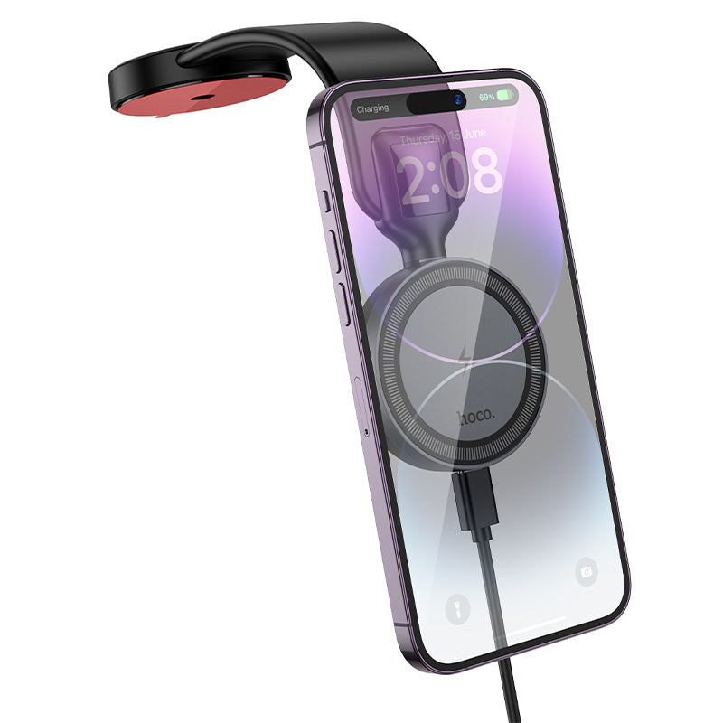 Hoco HW29 Totem ring magnetic wireless fast charging car holder(center console)