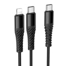 Hoco X123 Victory 2-in-1 Charging Cable(C to iP+C)