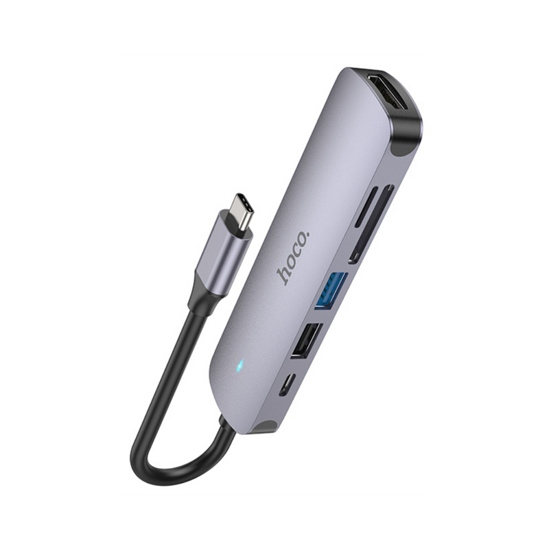 Hoco HB28 Type-C Multi-function Converter (HDTV+USB3.0+USB2.0+SD+TF+PD)
