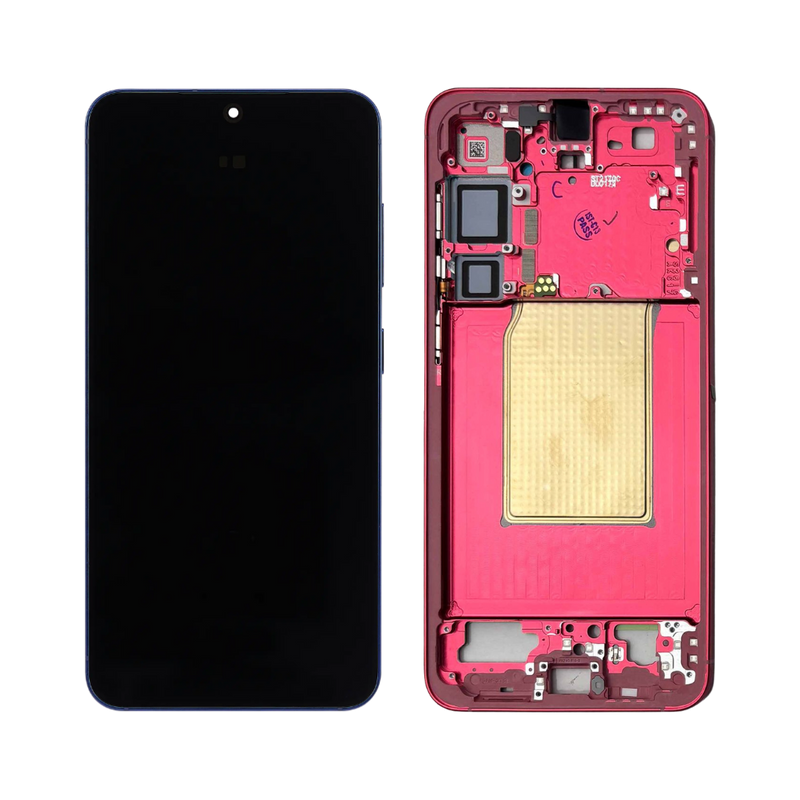 Samsung Galaxy S25 - OLED Assembly with Frame (Service Pack) - Coral Red