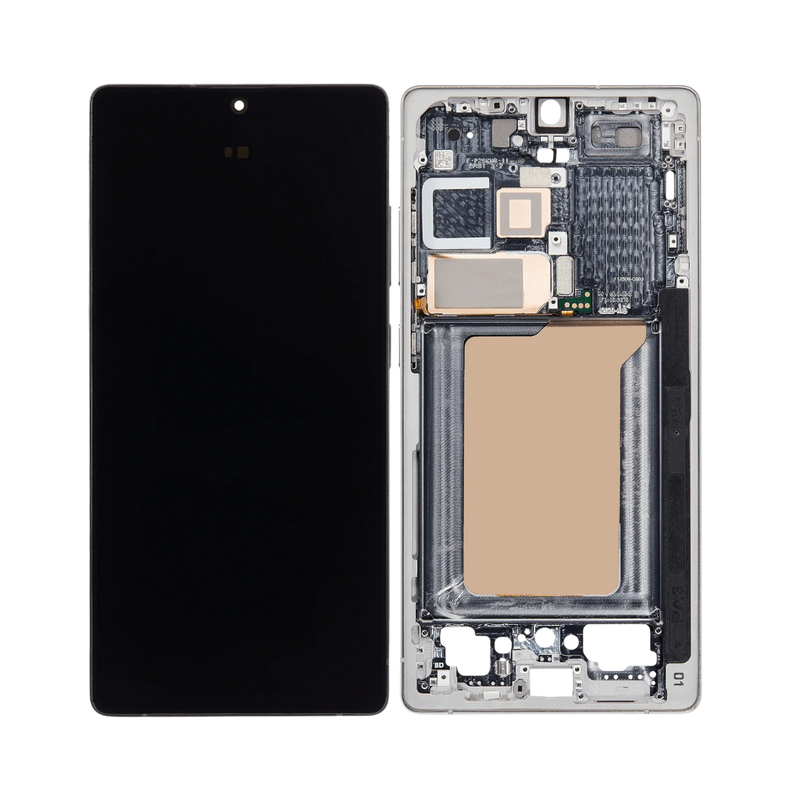 Samsung Galaxy S25 Ultra - OLED Assembly with frame (Glass Change) - Titanium White Silver