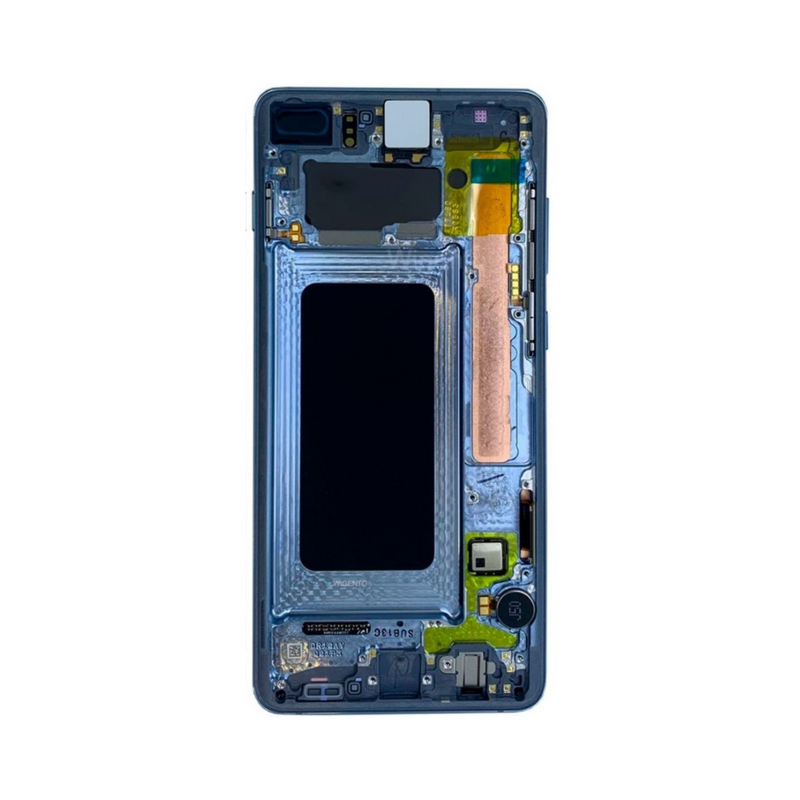 Samsung Galaxy S10 Plus - OLED Assembly with Frame (Compatible with all carriers) Prism Blue (Glass Change)